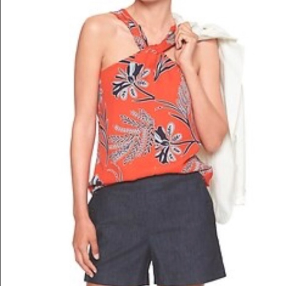 NWT Banana Republic Red Print Top